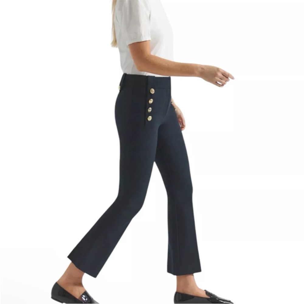 Derek Lam 10 Crosby Robertson Cropped Flare Sailor Trouser Pants Navy Size 16 - Picture 2 of 16